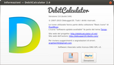 Finestra delle Informazioni su DebitCalculator